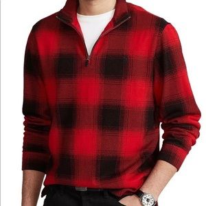 RL Polo men’s size small Buffalo check 1/4 zip
